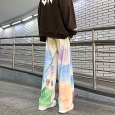 日系青春流行休闲裤潮时尚潮牌原宿新款长裤简约男抽绳束脚春季，男装休闲裤，星座716-2