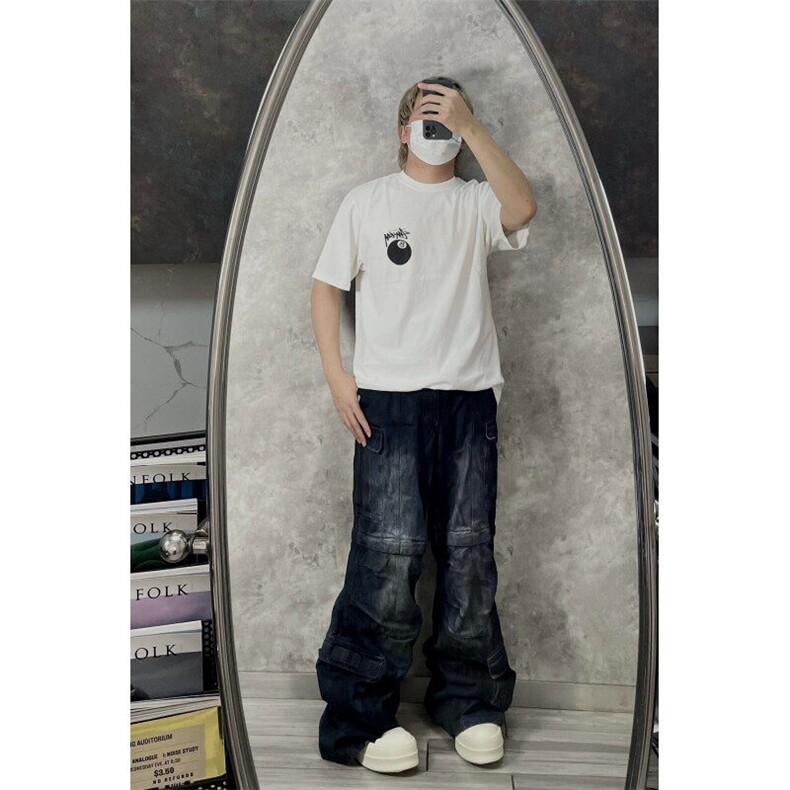 网络图现货高质量脏染工装水洗牛仔裤RNZ59-P78,男装牛仔裤,星座1005-4