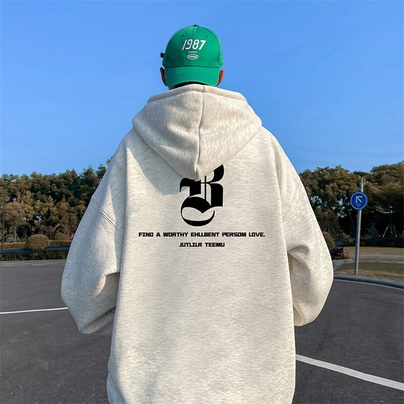 抖音得物供货可提供视频春装重磅美式宽松连帽卫衣DL2391,男装卫衣,电商A486