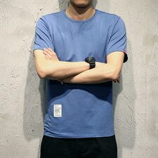 2021夏季新日系灰墙港风纯色休闲莱卡修身短袖T恤T01-特P20，男装T恤，电商A001