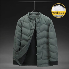 唐装羽绒服冬季风盘扣休闲加厚90%白鸭绒保暖外套BG8892-P245，男装羽绒服，星座1105-3