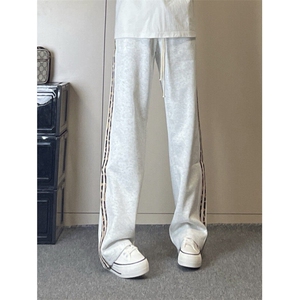 【有货】JRK83CC-特P45 加绒豹纹三条杠裤子男加厚条纹卫裤图片