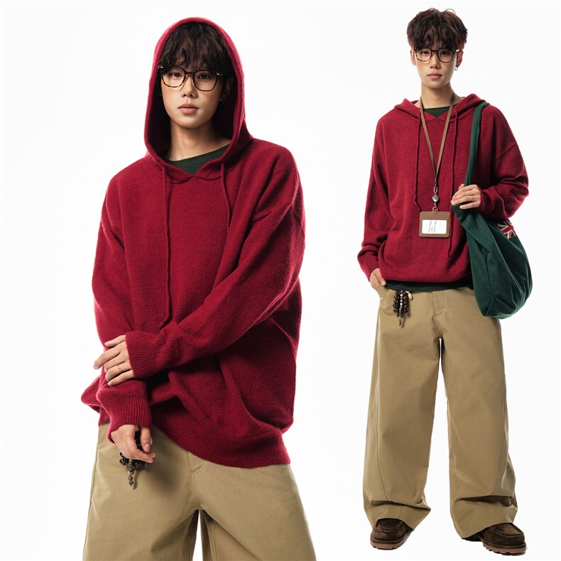 ！2025秋冬新款男士连帽毛衣情侣外套MY002特P55，男装针织衫/毛衣，电商B220