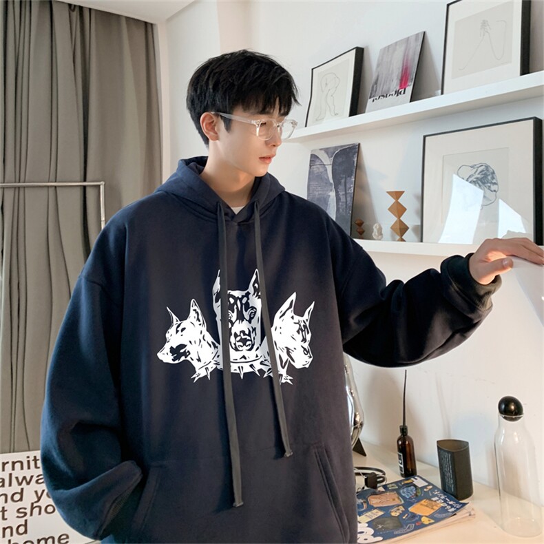 抖音品质秋季320G华棉男士连帽大码印花卫衣WYH515-P45控68,男装卫衣,电商B370