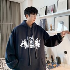 抖音品质秋季320G华棉男士连帽大码印花卫衣WYH515-P45控68，男装卫衣，电商B370
