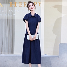 短袖连衣裙套装女夏季2025新款休闲宽松衬衫半身裙两件套（现货），女装套装/套裙，丽影随形