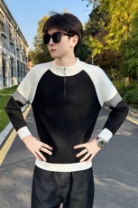 冬季店主风社会小伙痞帅半高领拼接针织衫301A-1/M96/P58，男装针织衫/毛衣，星座301A-1