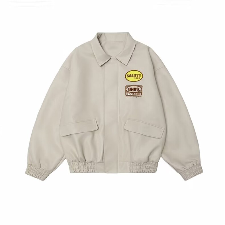 美式复古宽松潮牌飞行员工装皮衣夹克外套棒球服310A-4-B921-P80,男装夹克,星座310A-4