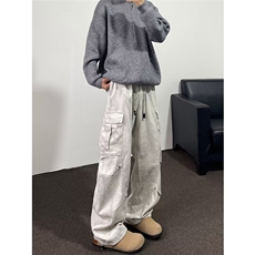 做旧扎染弯刀G工装休闲裤伞兵裤男女2024潮牌宽松长裤K5950-P69，男装休闲裤，星座412-3
