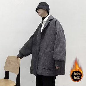 2025秋冬季英伦风工装毛呢大衣外套男士韩版潮流bf百搭中长款呢子图片