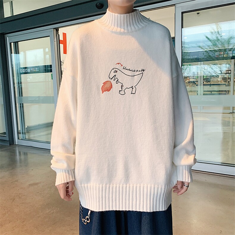 M18040-P45 半高领毛衣男士大码针织衫男毛线衣男线衫图片