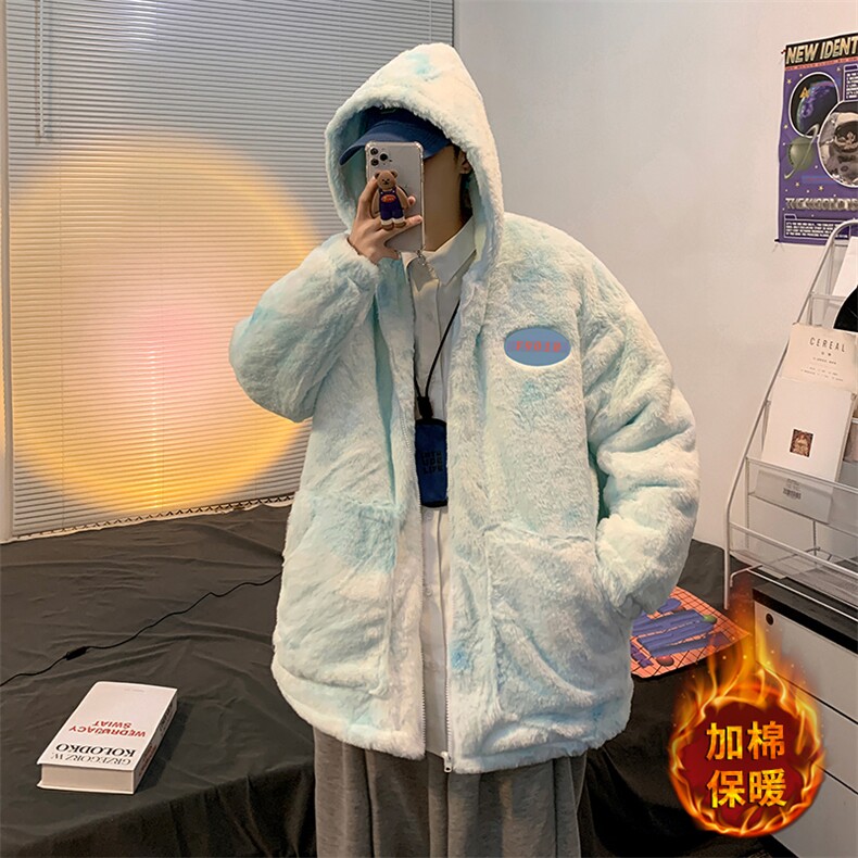 网红羊羔毛连帽棉衣外套男Z21AW159-P155限198,男装棉衣,电商A089-1