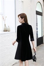 烧花拼接连衣裙，女装连衣裙，艾妮莉