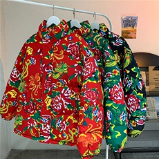 现货！MY203东北牡丹花棉袄加厚立领花棉衣抖音网红3344-p55，男装棉衣，星座207