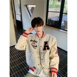 【现货】DM415-批65美式重磅复古棒球服街头重磅刺绣夹克男女秋冬图片