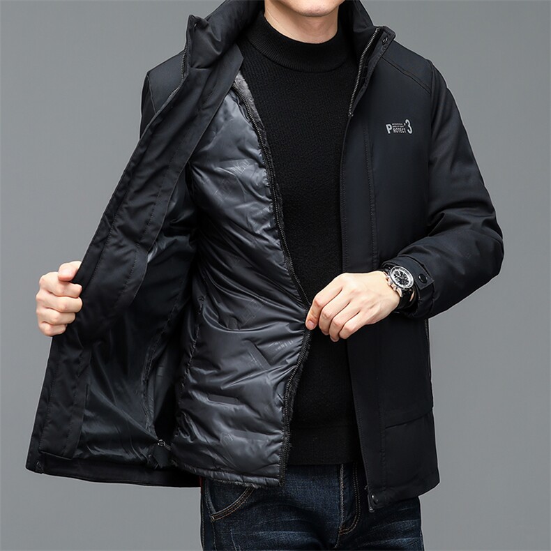BJY1153钱塘2020-2冬季厚款商务休闲连帽中年男士羽绒服P190,男装羽绒服,钱塘207-2