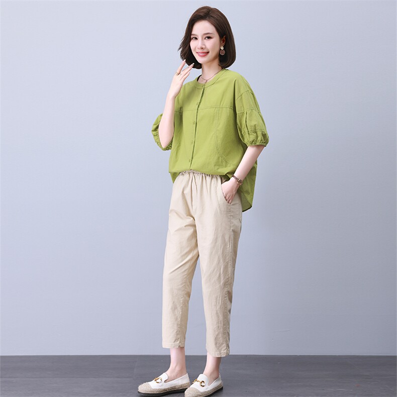 时尚休闲拼接套装女宽松显瘦气质百搭两件套,女装套装/套裙,叶笙衣