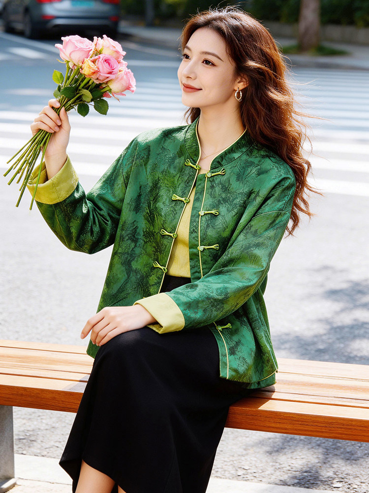 芷墨春季新款复古盘扣设计感新中式气质外套显高显瘦日常通勤女,女装短外套,芷墨服饰