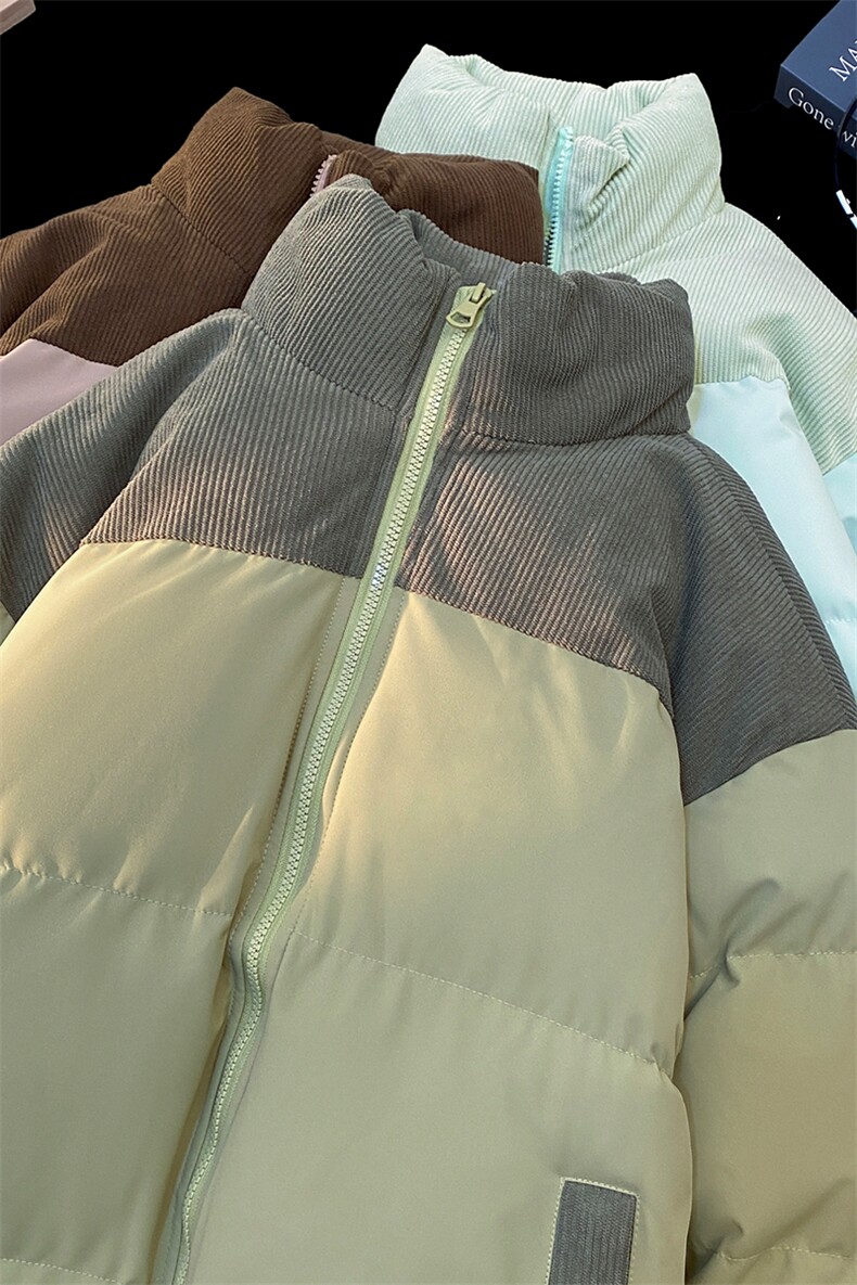 特批毛毯拼色时尚保暖面包服宽松情侣棉衣A247-MY2279特批60控98,男装棉衣,电商A247