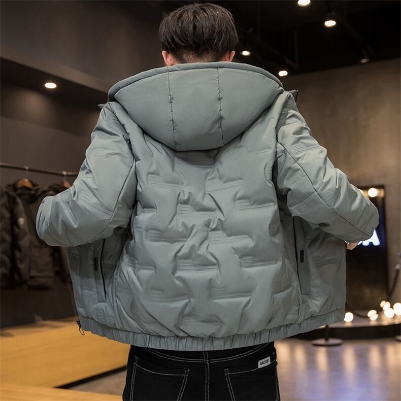 男士羽绒棉服2024冬季新款棉袄潮牌短款防寒保暖加厚棉衣连帽外套,男装羽绒服,电商B212（原钱塘6029）