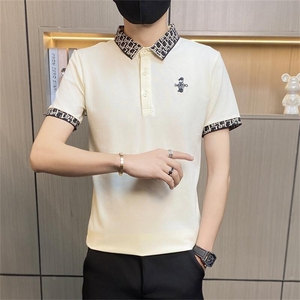 PL039-P40夏季刺绣T恤男短袖POLO衫潮牌ins半袖潮流休闲百搭图片