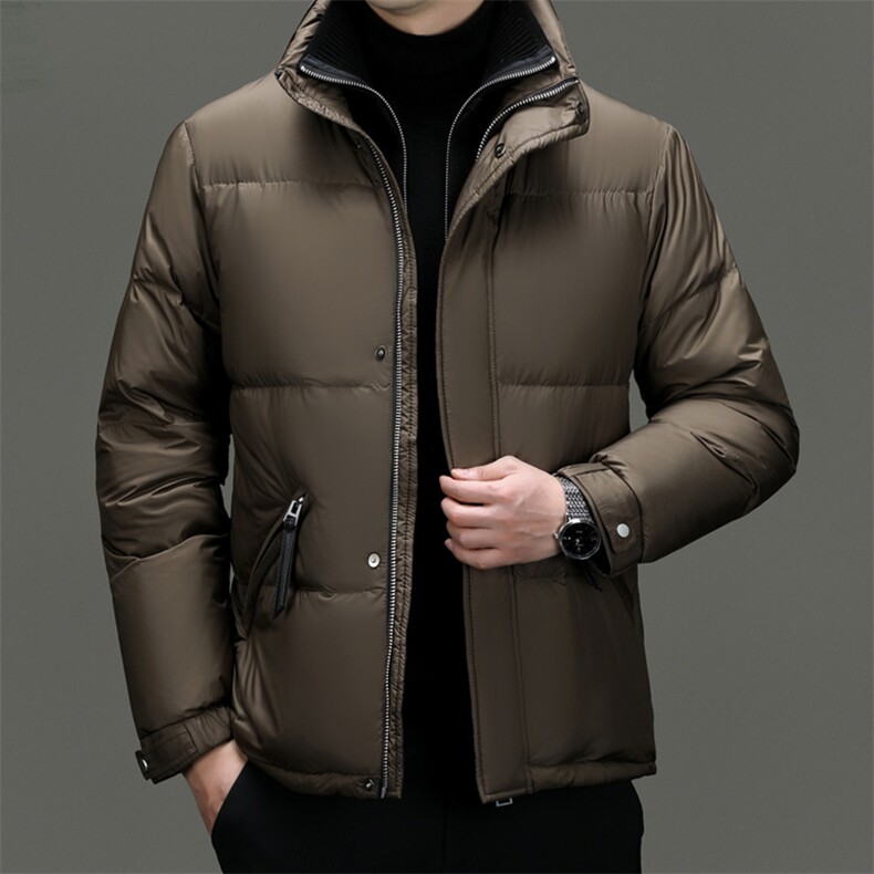 B688加厚款男士羽绒服实体短款羽绒服双领大货主推图片