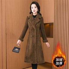 （现货）时尚气质减龄修身显瘦外套女加绒加厚反皮绒皮毛一体外套，女装皮草，韩蔻秀