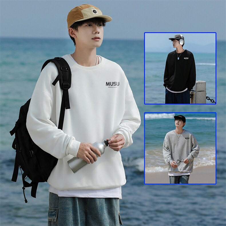W35情侣字母圆领秋冬卫衣常规P28 加绒P38 S-5XL 支持定制班服潮图片