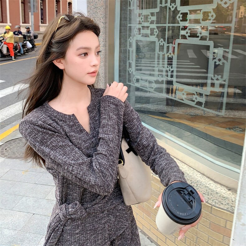 【现货】花针织慵懒风两件套收腰春秋套装2C353+707#P175K258,女装套装/套裙,2C353