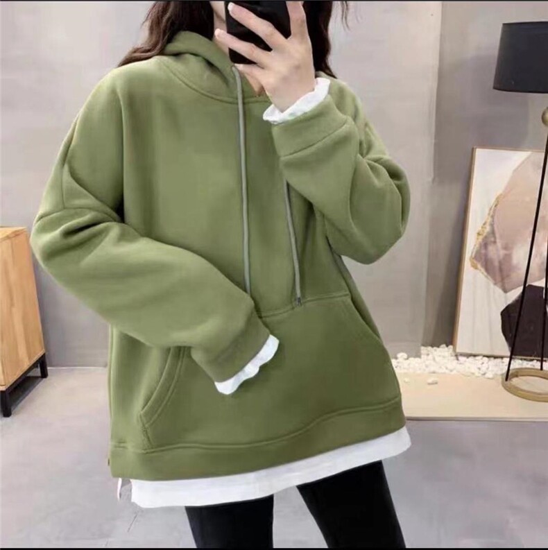 加绒卫衣假两件，女装卫衣/绒衫，寸汐