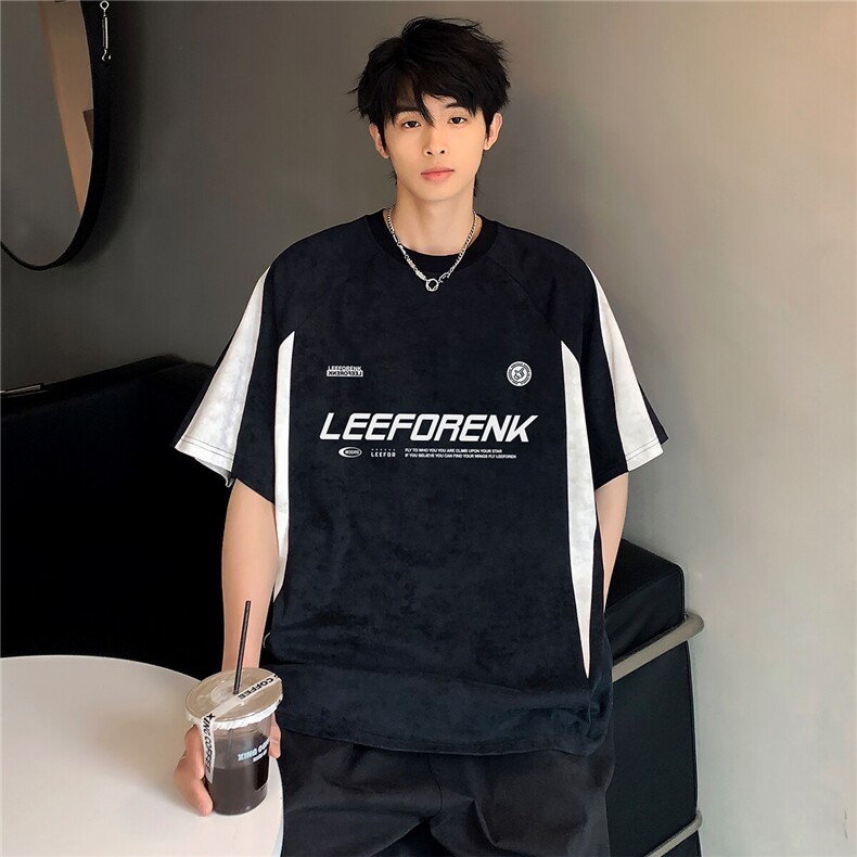 夏季新品街头男女同款慵懒嘻哈痞帅印花短袖T恤T19-P35，男装T恤，电商C307