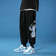 加推2023夏季薄款中性风蓝底宽松大码束脚冰丝休闲裤1528-P40，男装休闲裤，星座914-3