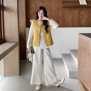 双面穿马甲十衬衣十阔腿裤三件套套裤2C267-117-P245-K365，女装套装/套裙，茵姿媚