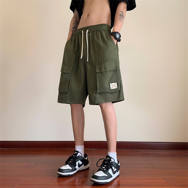 夏季工装男士直筒运动短裤贴标休闲裤宽松中裤A266-TYK2331-P35图片