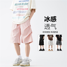 INS夏季新款多色透气速干褶皱设计宽松短裤B315-K24167-特p25控48，男装牛仔裤，电商B315