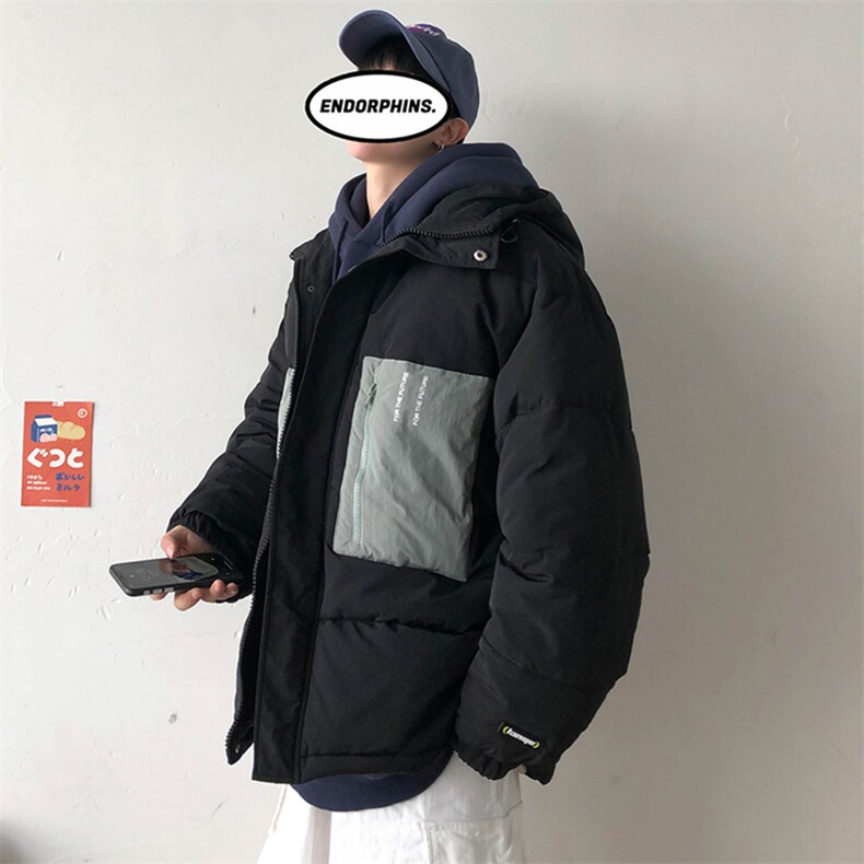 【】A003-HY8009-P130冬装新款撞色修饰连帽棉衣几物1,男装棉衣,电商A003