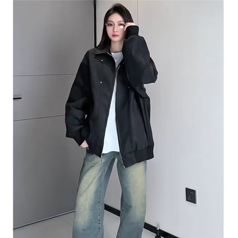 韩系高级感格纹袖口风衣外套女2026年春季新款气质温柔宽松大衣潮，男装风衣，星座506A