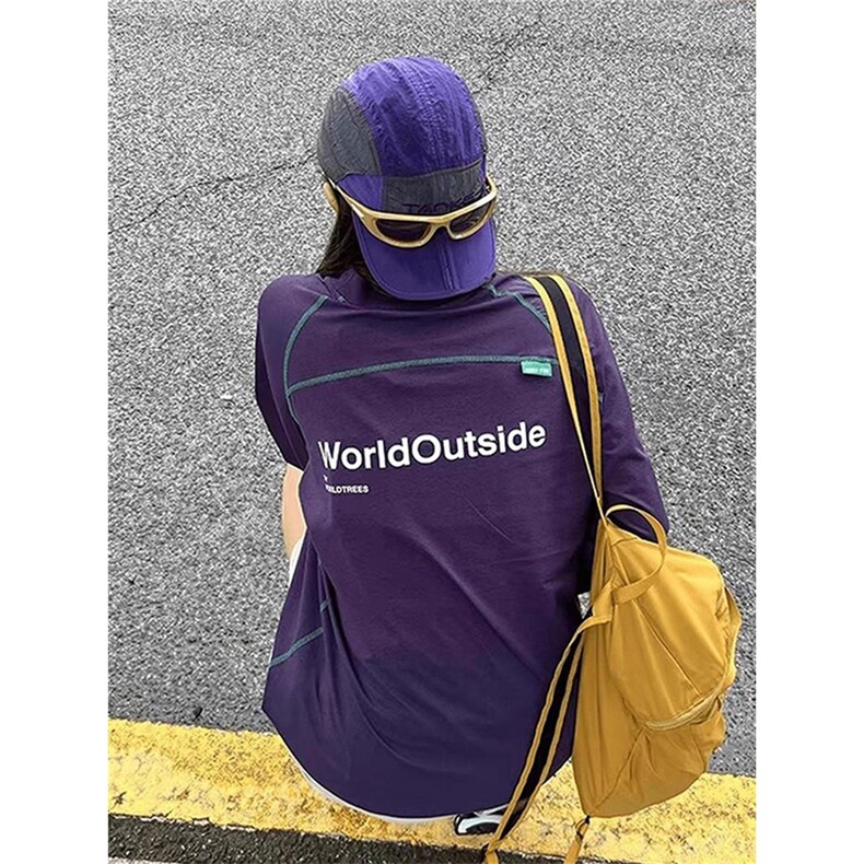 美式高街解构工艺速干长袖T恤男女款防晒罩衫户外运动潮牌骑行服，男装防晒衣，电商A443