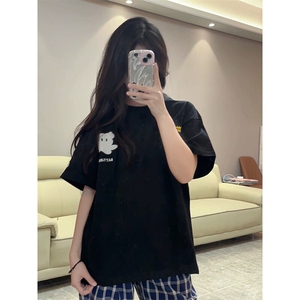 万针全刺绣工艺抖音得物高品质260克重磅纯棉双纱美式高街短袖T恤图片