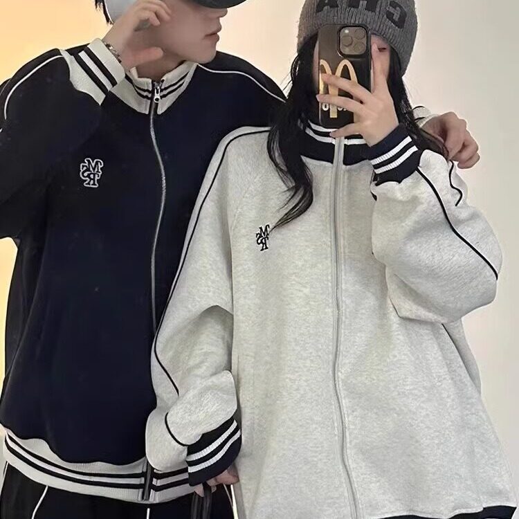美式撞色棒球服外套男女秋冬新款卫衣休闲宽松上衣YSDL-A1081/P62,男装夹克,星座506