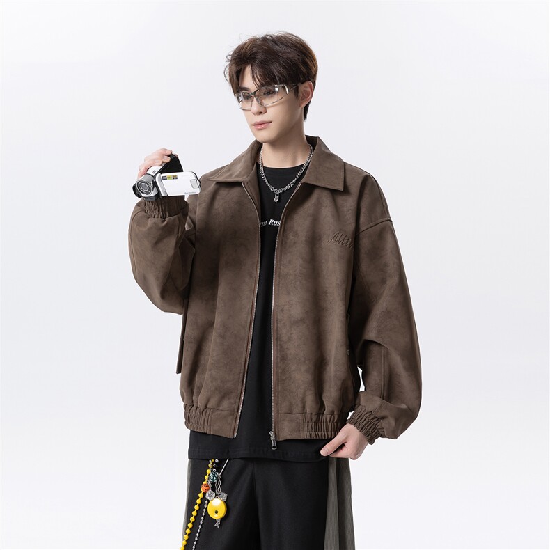 秋冬钢印扎染皮夹克外套男D309B-JK01-P90控128,男装夹克,电商D309B