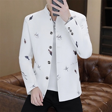 XF508-P80男士印花小西装男韩版修身立领中山装休闲西服薄款，男装西服，星座507A（原星座306B-2）