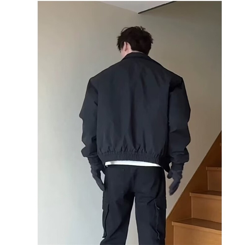 青少年男生显壮飞行夹克棉服美式高街长袖外穿常规款潮标准方领,男装夹克,星座506A