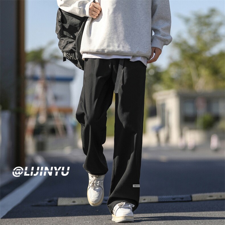 秋季潮牌宽松阔腿直筒裤纯棉裤子美式垂感休闲长裤K668-特批-41，男装棉裤，星座718-1