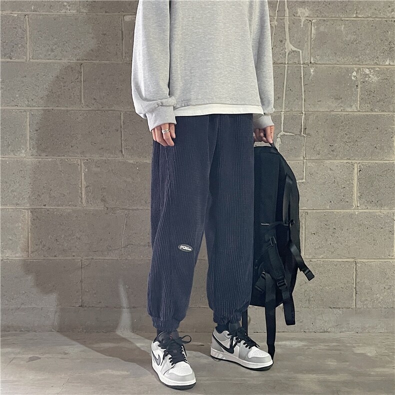 1灯芯绒春季港风休闲裤男卫裤大码M-5XL九分裤运动裤K7439P45控68，男装休闲裤，星座226-2