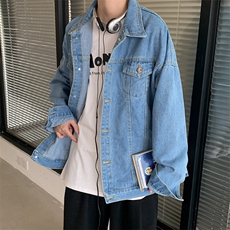 港风秋冬季新款外套宽松韩版上衣简单百搭牛仔夹克男JK206/P55，男装夹克，电商D202-1