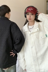 小香风美式牛仔夹克大码M-5XL潮牌宽松情侣百搭工装JK8740P125控，男装夹克，星座227-7