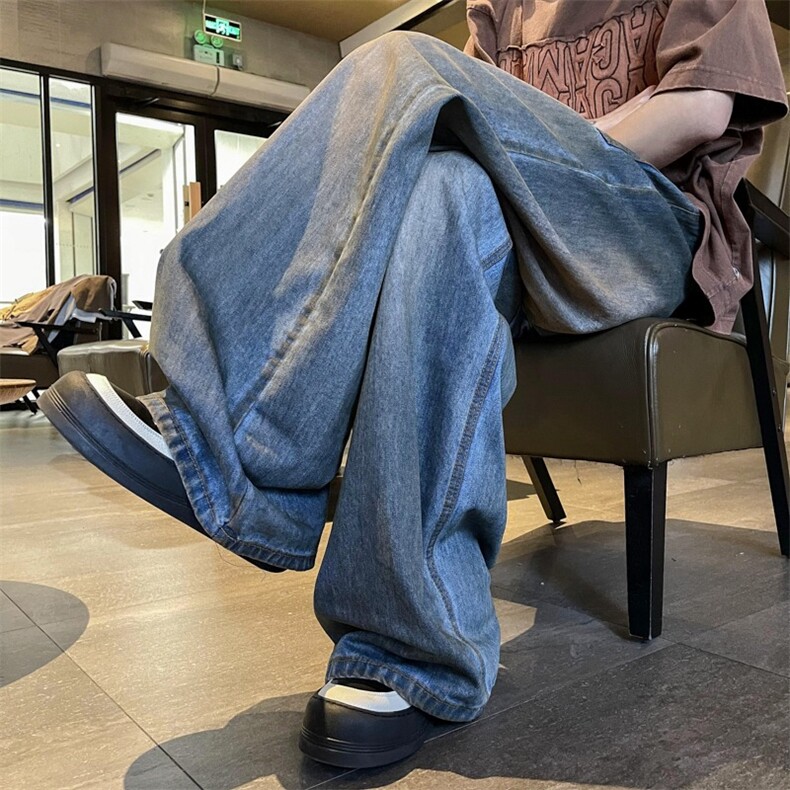 牛仔裤男夏季欧美高街cleanfit复古微喇潮NK958P50,男装牛仔裤,星座1116-2
