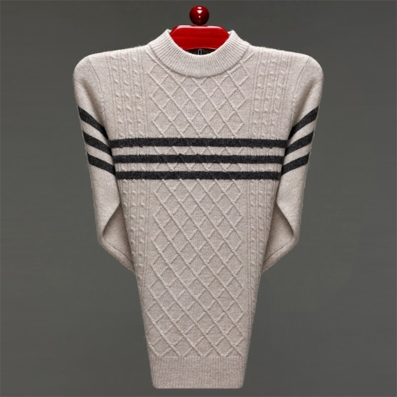 BB619钱塘2020-2时尚百搭冬季厚款半高领中年男士羊毛衫P145，男装针织衫/毛衣，钱塘207-2