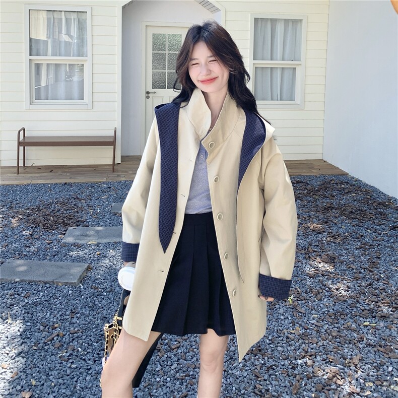 连帽风衣女中长款2026春季新款女装春秋外套2C227/3311/P185K298,女装风衣,2C227